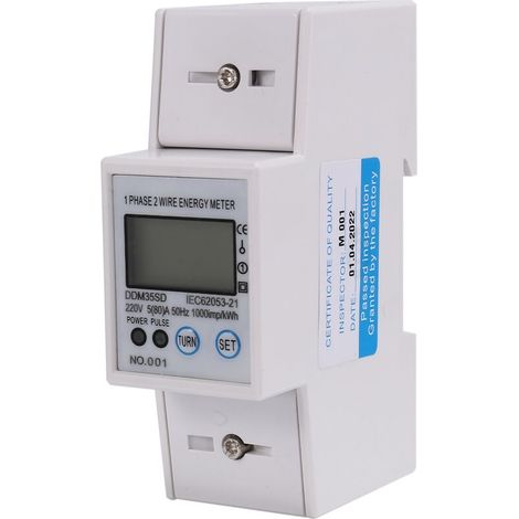 Compteur d'énergie électrique monophasé 220 V 5-80 A, compteur numérique de consommation d'électricité (kWh) avec affichage de la tension-AquaForge (1/5)