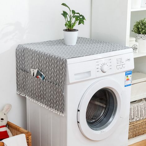 Housse de protection anti-poussière multifonctionnelle en coton et lin pour réfrigérateur et machine à laver (67'' x 28'') (1/5)