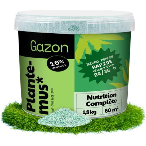 Engrais Gazon NPK (12-11-18) Automne/Hiver - Pelouse Vert, Dense et Durable, Fertilisant Granulé en Perles Ultrasolubles (1,8kg) (1/5)