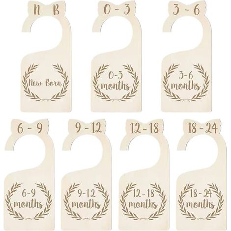 Séparateurs de Penderie pour Bébé, Diviseurs de Placard Bébé en Bois, Séparateurs de Garde Robe Organisateur Vêtements pour Tout-petits du Nouveau-né à 24 Mois, 7 Pièces (1/5)
