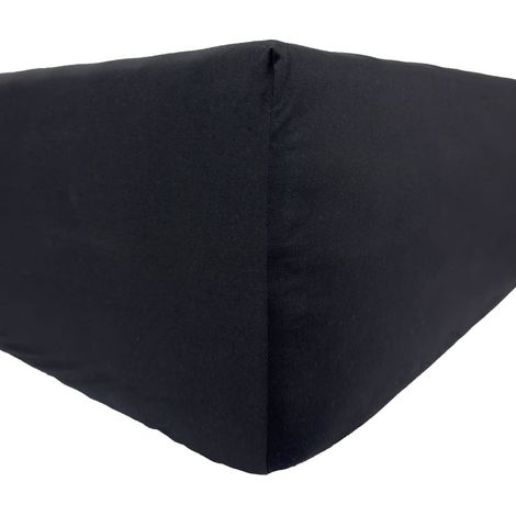 Sábana bajera ajustable Jersey Delux - Negra 140x200 con banda elástica. Producto polaco. (1/2)
