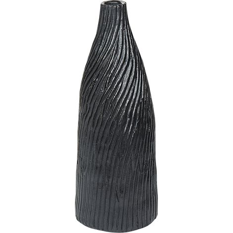 Jarrón decorativo negro de terracota minimalista decoración escandinava moderna Florentia (1/5)