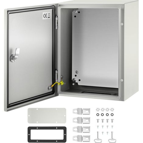 Mophorn NEMA-Stahlgehäuse, 16 x 12 x 8 Zoll, NEMA 4X wasserdichter Schaltkasten, IP66 staubdichter Außen-/Innen-Anschlusskasten mit Montageplatte