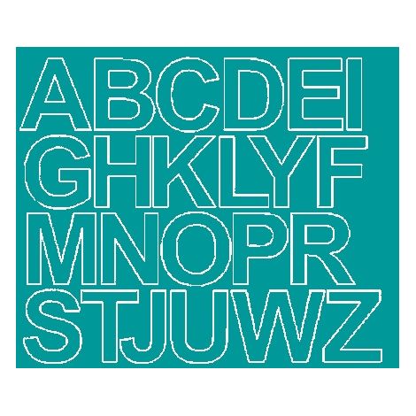 Letras autoadhesivas de 4,5 cm, color turquesa brillante.