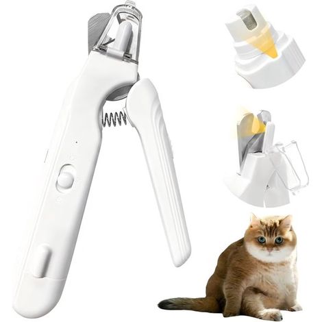 2-in-1 Krallenschere und -schleifer für Hunde und Katzen mit 2 LED-Leuchten, Spritzschutz und USB-Ladefunktion (1/3)