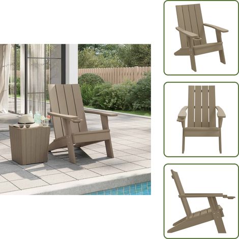 Chaise de jardin Adirondack marron clair 75x88,5x89,5 cm PP - Chaises De Jardin - Chaises Adirondack - Mobilier De Jardin - Chaise Extérieure - Fauteuil De Jardin (1/5)