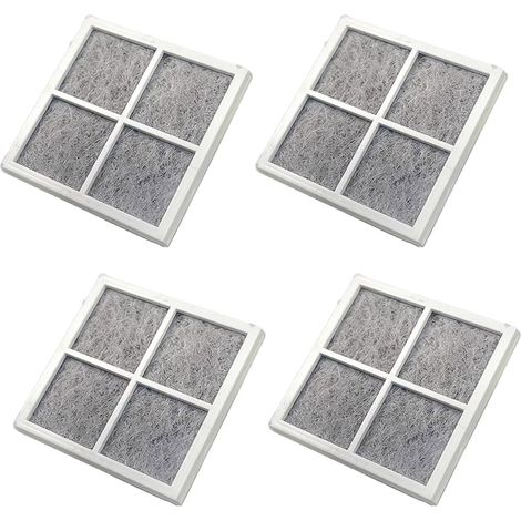 Replacement air filter for LT120F refrigerator, activated carbon filtration system, 4 pieces, gray