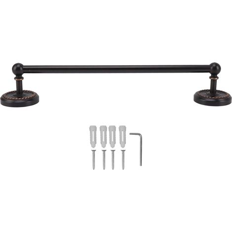 Porte-serviettes mural en cuivre de style européen, barre 41 cm (noir) (1/5)