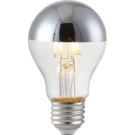 Ampoule réfléchissante à revêtement semi-argenté à LED sans ombre, source de lumière décorative boule de dragon semi-argentée à port à vis A19 (1/5)