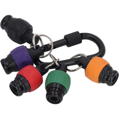 Jeu de 6 embouts de tournevis, clé à douille, porte-clés, anneau porte-clés pour foret 1/4", outils d'extérieur
