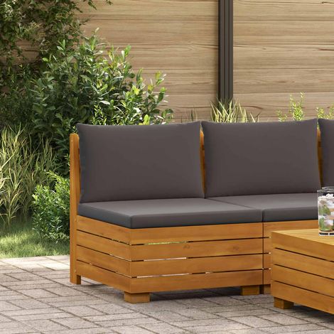 vidaXL Garden Middle Sofa Solid Acacia Wood Brown