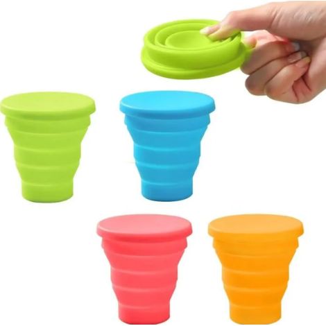 Faltbarer Becher - 4 Stück - Silikon - 170 ml - Hitzebeständig - Faltbarer Becher - 4 Stück - Silikon - 170 ml - Hitzebeständig (1/5)
