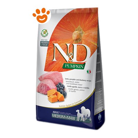 Farmina Dog N&ampD Pumpkin Adult Medium Maxi Agnello, Zucca e Mirtilli  - Farmina Dog N&ampD Pumpkin Adult Medium Maxi Agnello, Zucca e Mirtilli - Sacco Da 12 Kg (1/6)