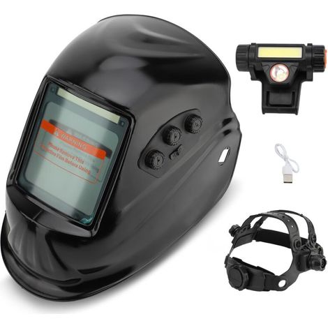 Casque Soudure Automatique, avec Écran LCD pour Meulage de Soudure Tig Mig MMA (Noir) (1/5)