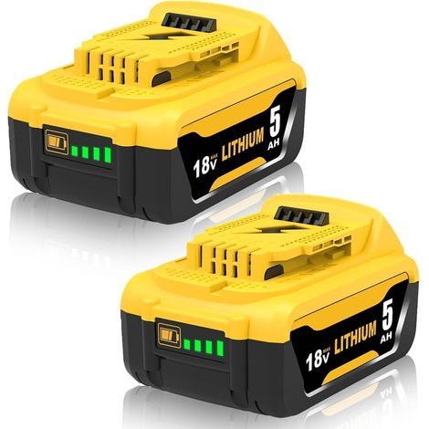 2-Piece Battery Pack, 5.0 Ah, Lithium-ion, 18 V, LED Display, For Power Tools (1/5)