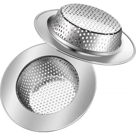 2PCS Filtre à Évier Filtre de vidange en Acier Inoxydable de 7.5cm,Empêcher des Débris Obstrués pour Évier de Cuisine,Bain lavabo, Baignoires (1/5)