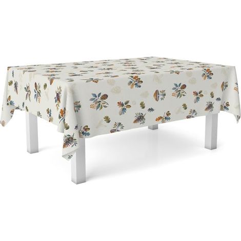 Nappe Toile cirée Anti-Taches Lavable carrée 140x140 cm Mushroom (1/4)