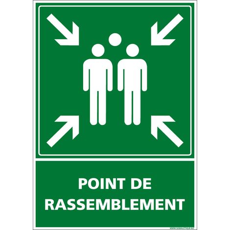 Autocollants de Signalisation Souple – Panneaux de Signalisation Autocollants – Plusieurs tailles au choix – Signalisation Française - Point de rassemblement - 300 x 420 mm