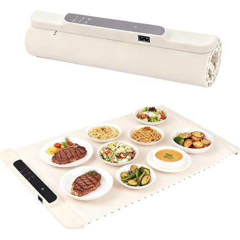 Chauffage électrique avec température réglable de 35 à 100 °C et minuterie 4 heures, 6 modes de chauffage avec sécurité enfant, chauffage sur toute la surface, pour buffet, fête de famille (1/5)