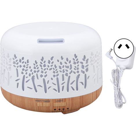 Diffuseur d'air 300 ml en bois grain, silencieux, huiles essentielles, lumière LED, 100-240V, prise AU (1/5)