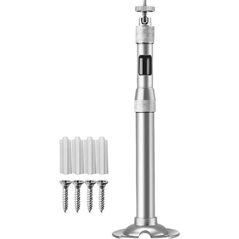 Soporte para cámara de seguridad - Base de montaje para cámara - Seguridad en el hogar - Altura y ángulo ajustables - 20-40 cm - Plateado (1/5)
