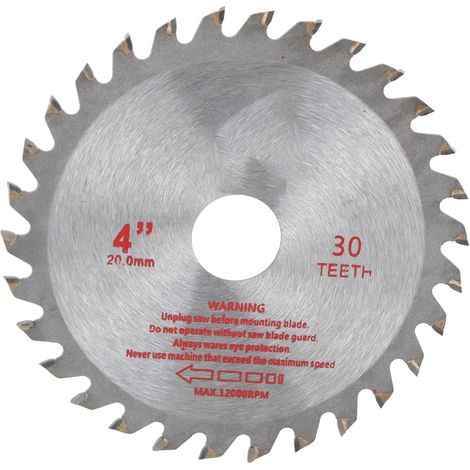 10 cm langes, 30-zahniges Hartmetall-Kreissägeblatt für Holzbearbeitung, Lochdurchmesser 20 mm (1/5)