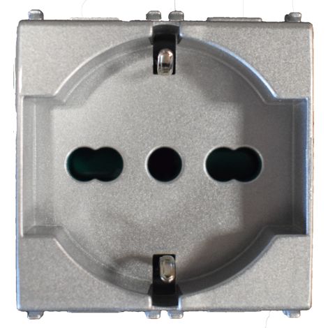 14210.Sl Enchufe Sicury Universal 2P+T 16A Plata Plana