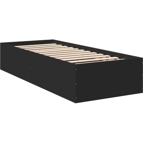 Lit simple,Lit adulte,Cadre de lit sans matelas noir 90x190 cm CFW6222290 (1/5)