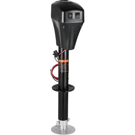 Cric de Remorque Électrique, 2267 kg, Cric de Camping-car Robuste avec Connecteur à 2 Voies, Manivelle, LED, Plage de Levage 255-860 mm, Résistant aux Intempéries, pour Remorques Camping-cars (1/5)