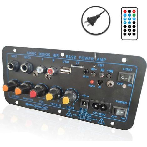 60–200-W-Audioverstärkerplatine mit Bluetooth, USB, FM-Radio, TF-Kartenleser und US-Stecker – HiFi-Leistung (1/4)