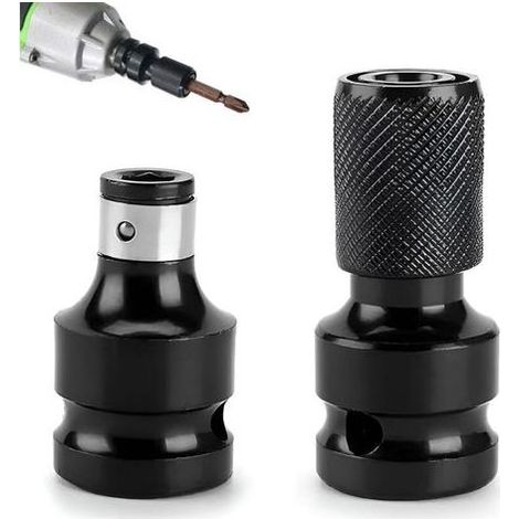 2 Pcs Adaptateur Douille Pour Clé À Chocs, Embout Boulonneuse A Choc En Acier Embout Visseuse A Choc, Onvertisseur Douille 1/2 À 1/4 - Accessoires De Précision Pour Clés À Cliquet, Tournevis (1/5)