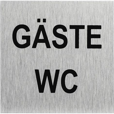 Plaque de porte en aluminium " Gäste WC " 60x60mm