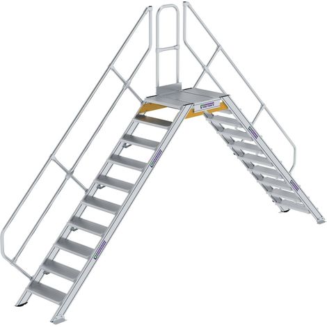 Günzburger Steigtechnik Escalier 45° Largeur de marche 600 mm 10 marches - 600940