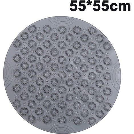 Anti-moisissure tapis de douche rond avec ventouses et trous de drainage pour salle de bain Label