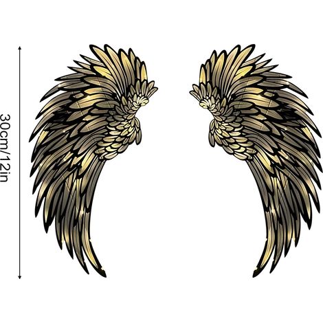1 paire d'ailes d'ange, sculpture murale en métal, décoration pour salon (1/5)