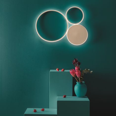 Plafoniera LED POIS in metallo verniciato 73x75 cm Oro (1/3)