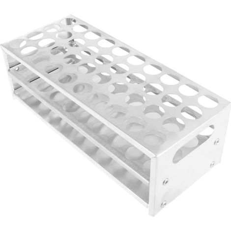 Support pour Tubes à Essai en Aluminium Argenté, Léger et Solide, Organisateur de Rangement pour Laboratoire et École, Adapté aux Tubes Centrifuges (1/5)