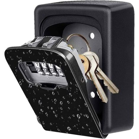 Ecleanfy - Boîte à Clé Sécurisée Exterieur, Boite a Clefs Murale de avec Code à 4 Chiffres, Boitier Porte Clef de Stockage de Sécurité à 5 clés