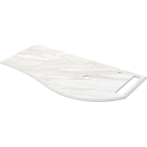 Salgar Waschtischplatten MAM 990 links mit Handtuchhalter für Aufsatzbecken mit Handtuchhalter WEIßER MARMOR 990 x 12 x 510 mm (1/5)