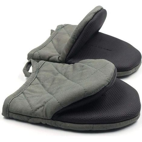1 paire de gants de cuisine courts en silicone résistant à la chaleur jusqu'à 500 degrés,surfaces antidérapantes et gants à boucle de suspension,pour cuisson,grillades,barbecue,micro-ondes (1/4)