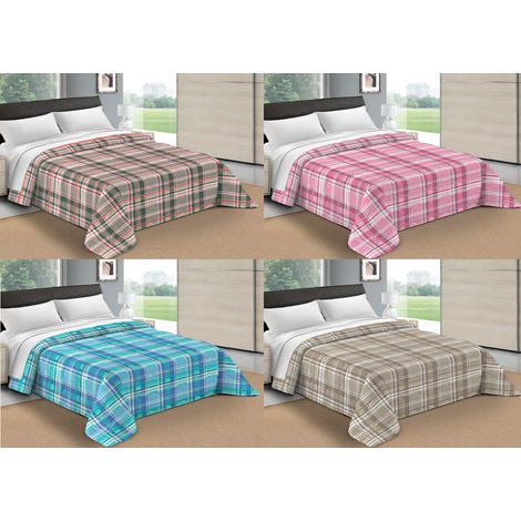 Trapunta Piumone Letto Invernale Imbottita 300gr Scaldanotti Tartan, misura2 PiazzecoloreGrigio (1/5)
