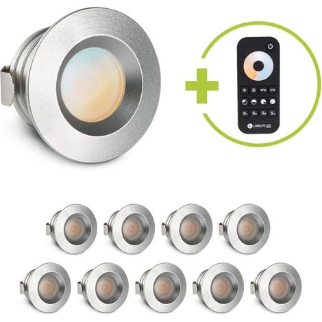 Einbaustrahler Mini flach Torino 3W CCT IP44 - Farbe: silber - Anzahl: 10x