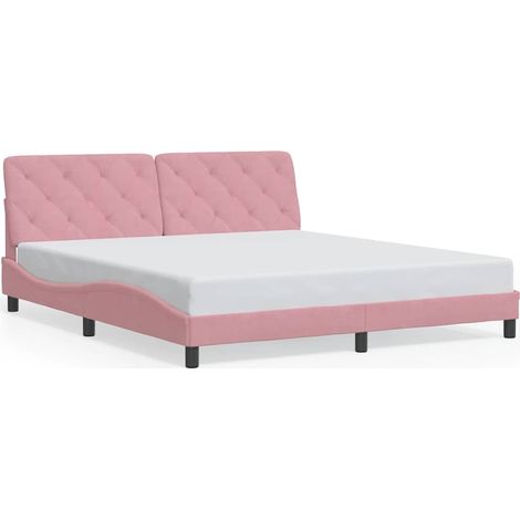 Maison Exclusive - Giroletto senza Materasso Rosa 180x200 cm in Velluto