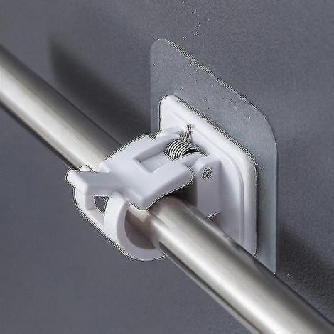 Support de tringle à rideaux auto-adhésif, 4 pièces, transparent, pour cuisine et salle de bain. (1/4)