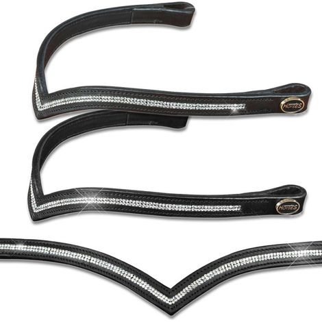 cob, Braun: Pferde V-Sparkly V-förmiger Leder Trensensteg (1/2)