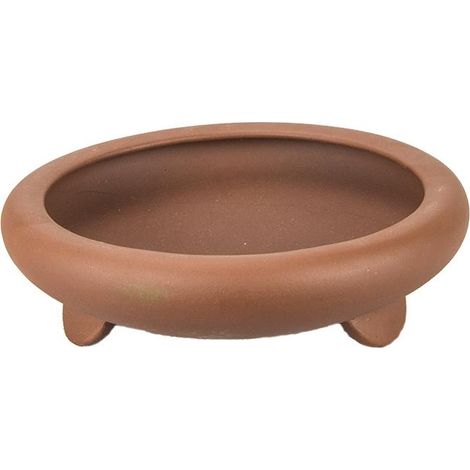 Vaso per bonsai rotondo in gres 17x17x5 cm - B095a (1/4)