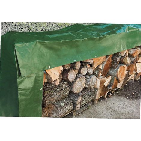 Bâche 240 g/m² Imperméable Idéale Jardin 2 x 8 m 50 cm Verte (1/5)