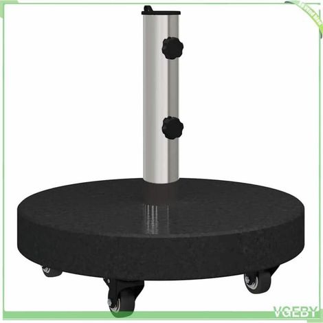 Pied de parasol - FAFEICY - 42006586 - Noir mat - Granit & acier inoxydable - 45x45x45 cm (1/5)