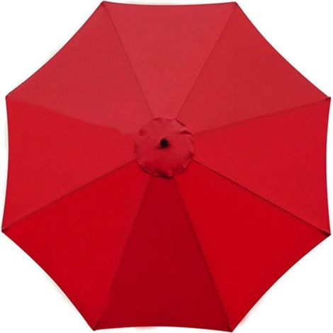 Tissu de rechange pour parapluie - Housse de rechange pour parasol - Anti-ultraviolet - Tissu de rechange pour parasol d'extérieur - Auvent de protection solaire de rechange (rouge, 2,7 m, 8) (1/3)