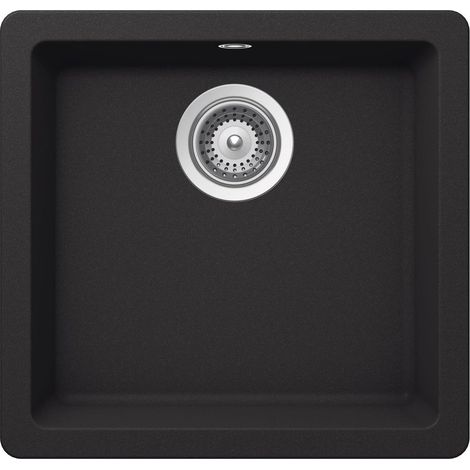 QUARZEX® RIGA Evier à 1 bac - ROCA Couleur : Noir - Dimensions : 450x430x200 mm (1/2)